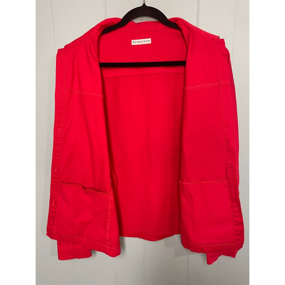 Pendleton Jacket Womens Red Excellent Button Front Cotton - Picture 4 of 12